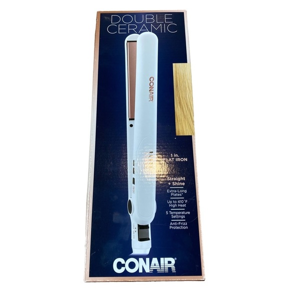 Conair Double Ceramic Flat Iron 1” NEW - Picture 1 of 6